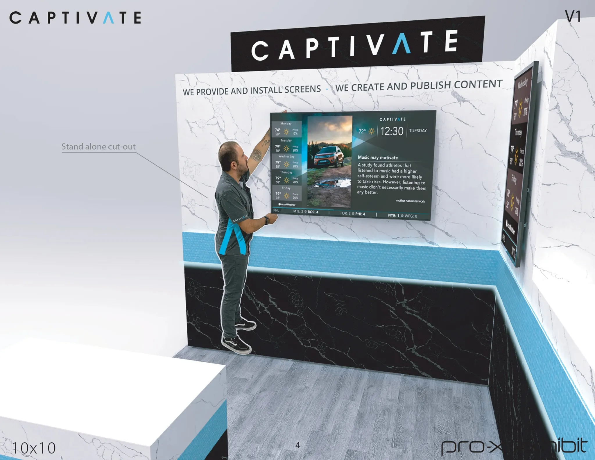10x10 Perimeter booth design by Pro-X Exhibits